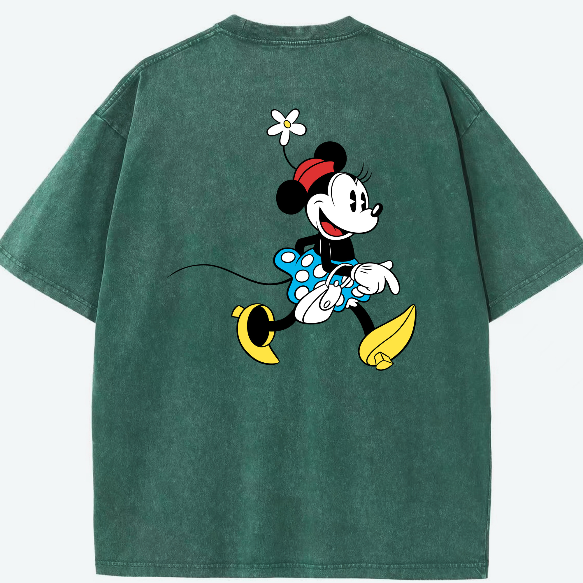 （画像用） ミッキーマウス Mickey Mouse 綿100% ヴィンテージ風 半袖Tシャツ（背面プリント）